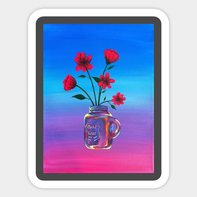 Mason jar flowers Sticker by Whatstheteashirt